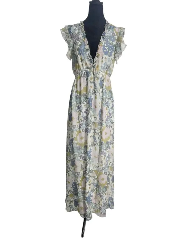 Baltic Born Size Medium Dress Slit Floral Boho Wedding Party Holidays - Image 2