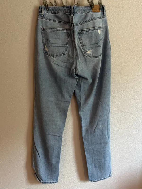 American Eagle Outfitters Light Blue Distressed Boyfriend Jeans - Image 2