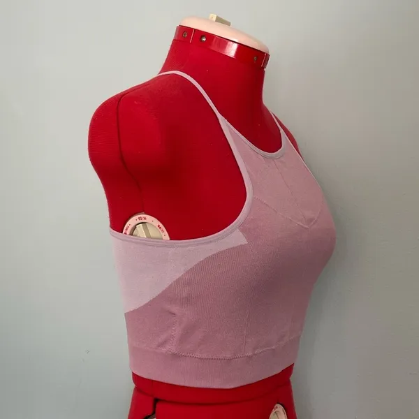 Halter Racerback Crop Top Sz L Pink - Image 2