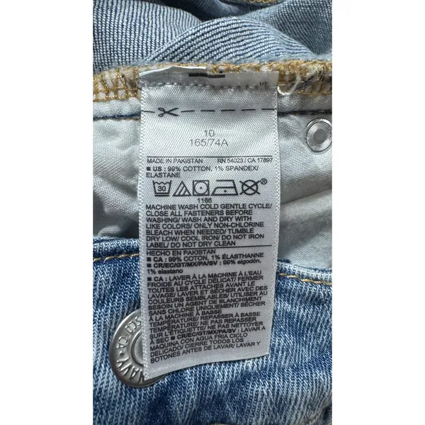 Old Navy OG Straight High Rise Jean Shorts Womens 10‎ Blue Denim Cutoff Raw Hem - Image 4