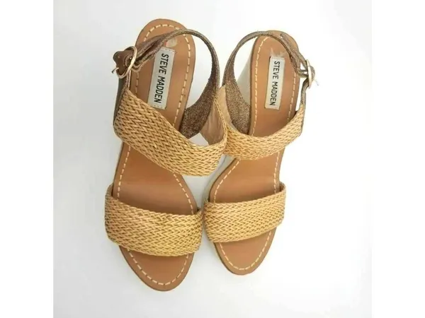 Steve Madden Engel Womens Woven Slingback Platform Wedge Heel Sandal Size 9.5 M - Image 3