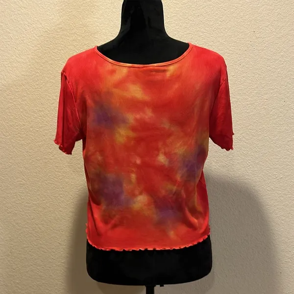 Wild Fable Red Tie-Dye Ribbed Shirt - Image 2