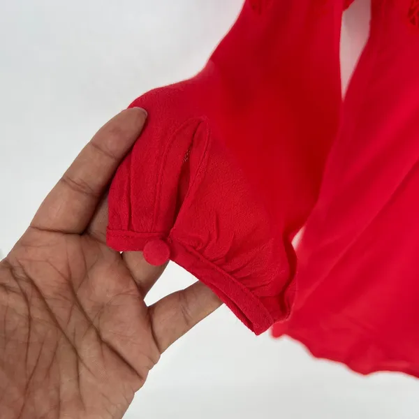 Gianni Bini Mini Dress Womens XS Red Viscose Lace Cutout Detail Keyhole Back‎ - Image 7