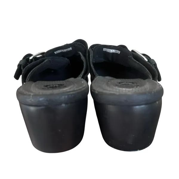 Crocs Cobbler Buckle Clog Shoes Women Size 10 Black Leather‎ Wedge Slip On - Image 5