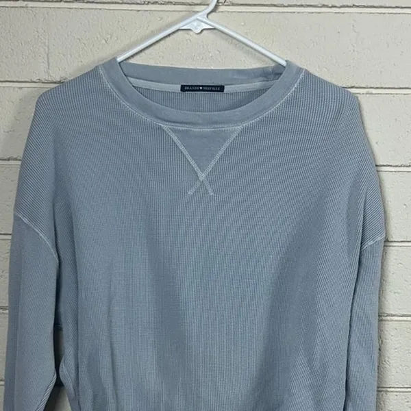 Brandy Melville Blue Thermal Top one size - Image 6