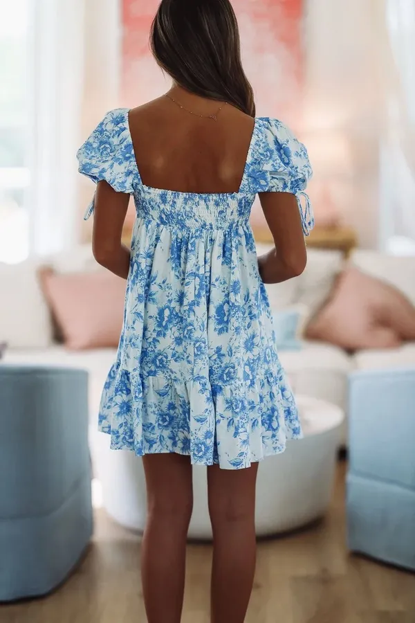 NWT Hazel and Olive When You Think of Me Babydoll Mini Dress Floral Print. Size Medium - Image 2