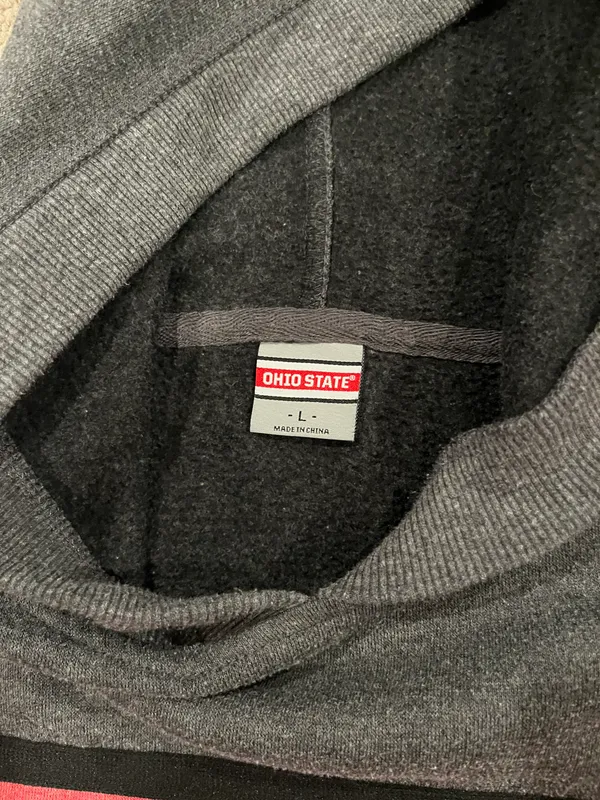Ohio State Hoodie Gray Size L - Image 3
