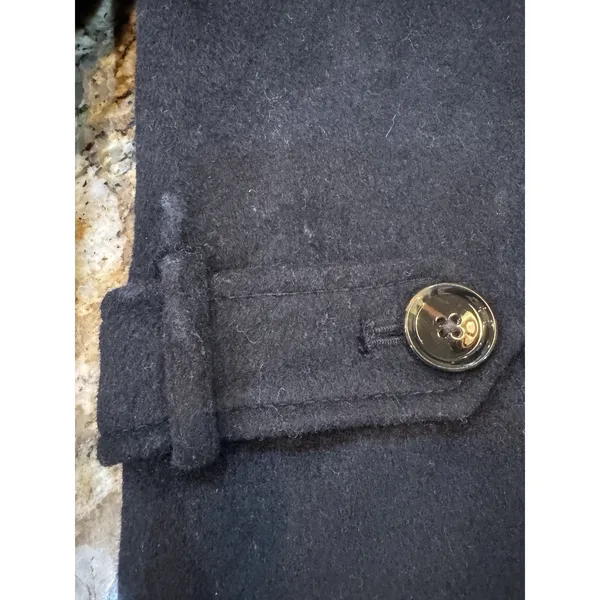 Abercrombie & Fitch Women Black Wool Double Breasted Overcoat Size Medium P - Image 10