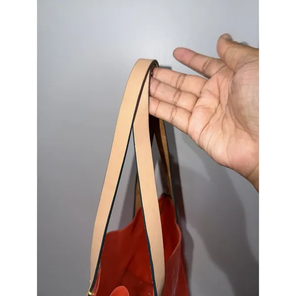 Dooney & Bourke Acrylic Plastic Jelly Vintage Monogram Tote Orange Leather Y2K M - Image 3