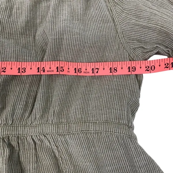 FREE PEOPLE V-Neck Blouse-Tunic Women M Olive Coastal Boho Cottage Western City - Image 10
