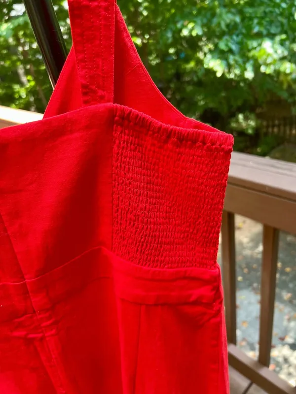 NWOT Farm Rio Red Linen Blend Wide-Leg Jumpsuit Size S - Image 10