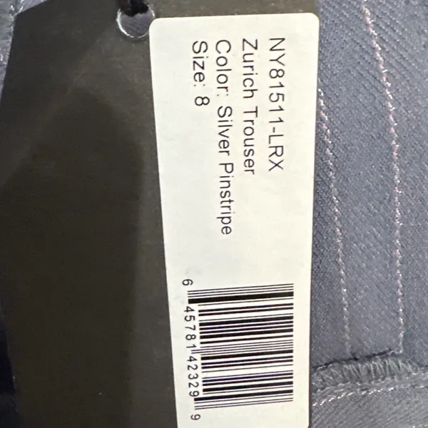 Noli Zurich Trouser Blue Gray Pinstripe Wide Leg Dress Pants Size 8 Women's New - Image 8