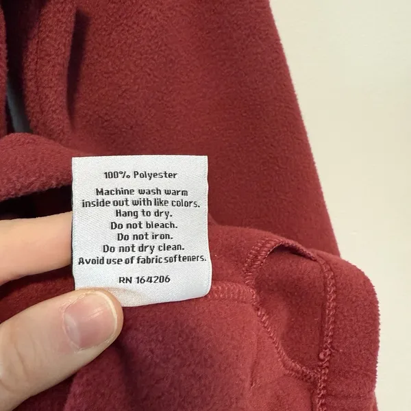 Dudley Stephens Marielle Mock‎ Snap Neck Red Vello Fleece Size XS - Image 4