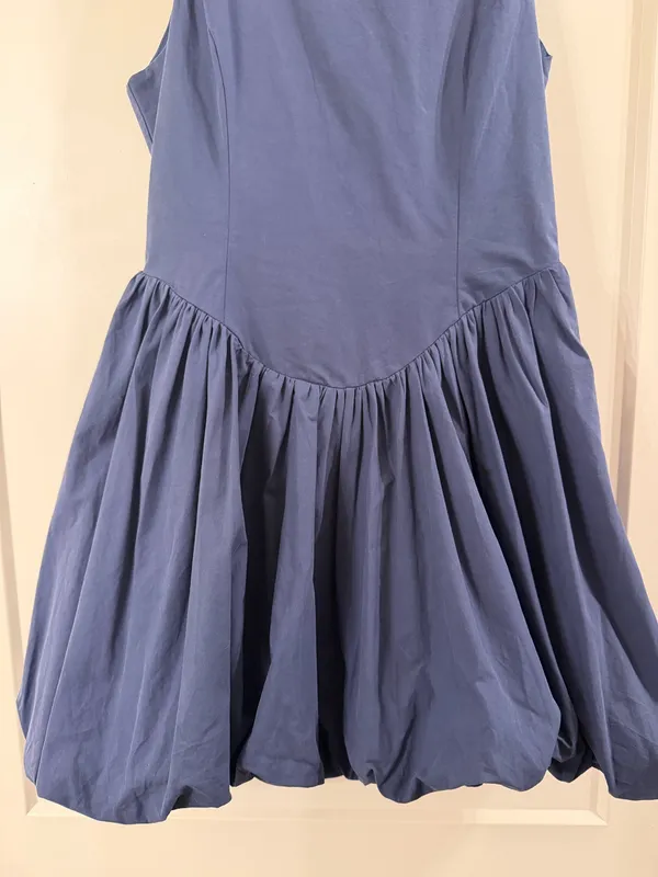 TCEC Navy Bubble Hem Dress - Image 4