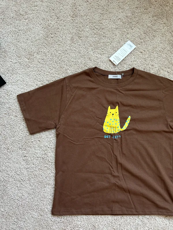 Polka Dot Cat Tee. XS - Image 2