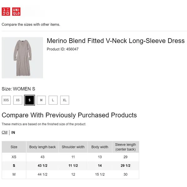 Uniqlo Merino Wool Blend Fitted V-Neck Long-Sleeve Dress in Gray - Image 13