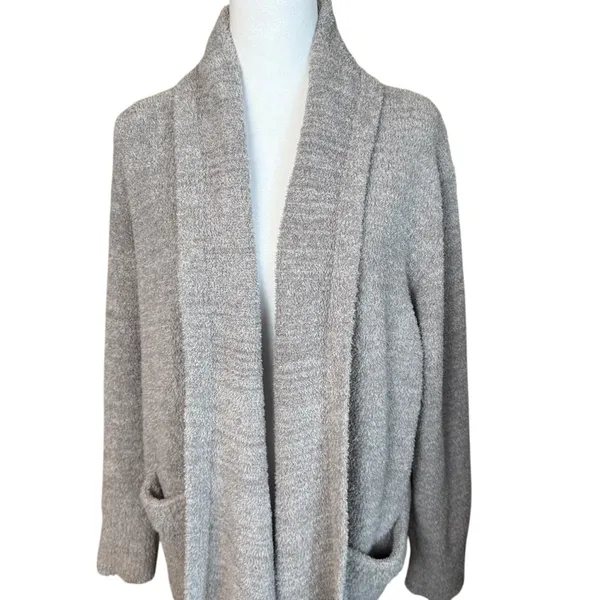Barefoot Dreams Cozy Chic‎ Cali Cardi Longline Knit Cardigan Lounge Small Gray - Image 4