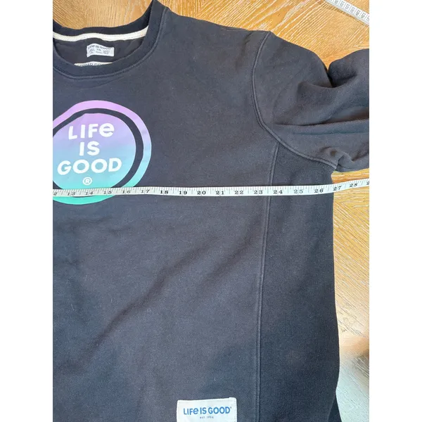 Life Is Good LIG Coin Simply True Fleece Pullover Sweatshirt Black XXL - Image 6