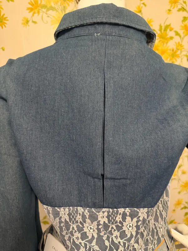En Crême Long sleeve Cropped Button-Front Shirt - denim Blue size M - Image 7