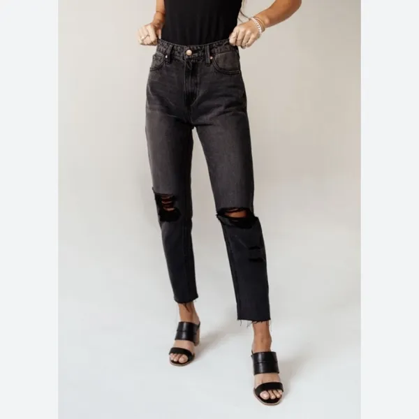 Bohme Harold distressed mom‎ jeans black size 27 - Image 2