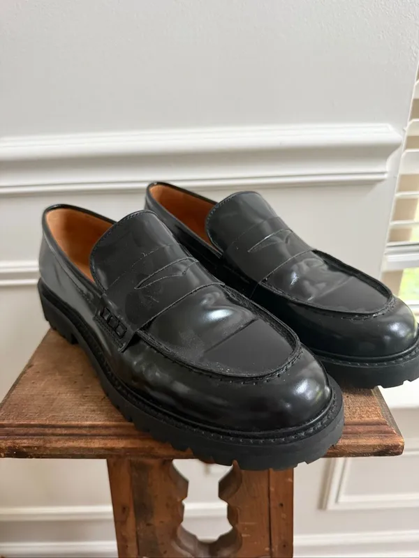 Thursday Boot Co Penny Lug Sole Loafer Leather Black $148 8.5 - Image 2