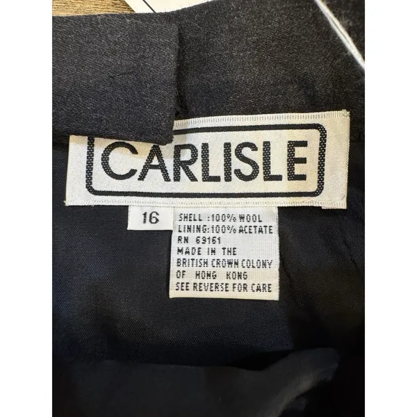 Vintage Dead‎ stock Carlisle Wool Gray Pencil Midi Skirt Size 16 Faux Wrap - Image 7