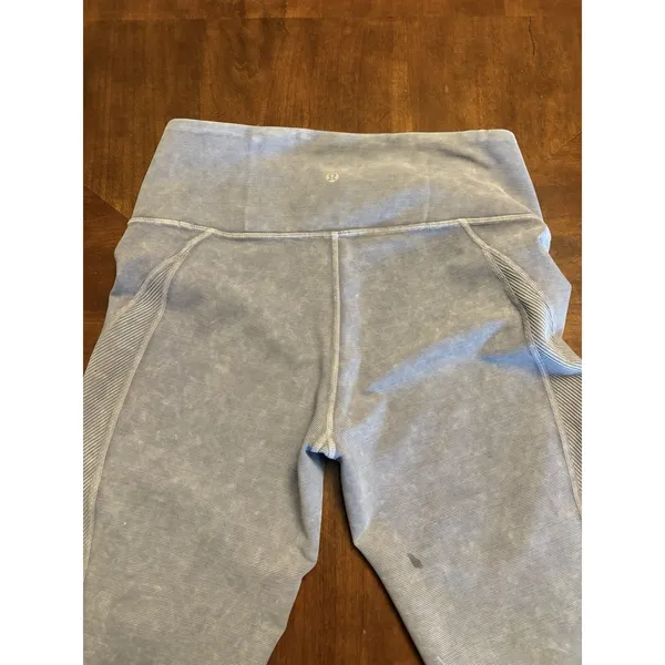 Lululemon Leggings Womens 10 Blue-Grey High Rise Yoga Pants Athletic Gym Run - Image 7