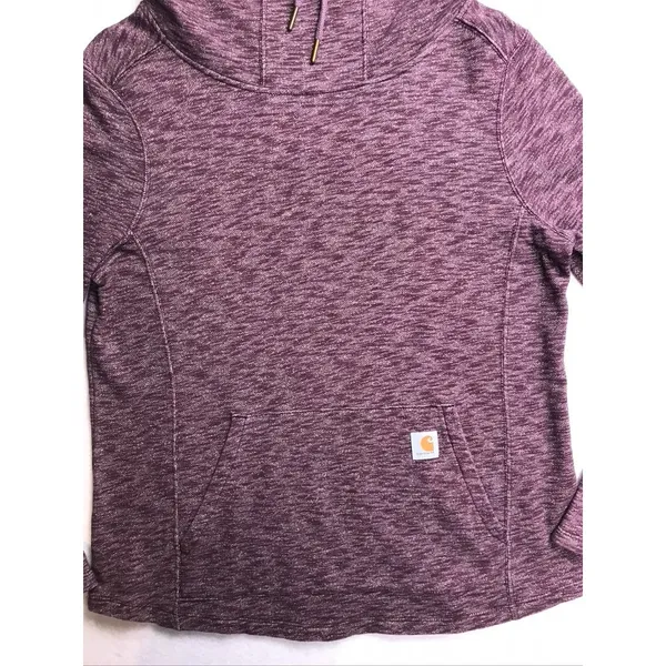 Carhartt Womens Slightly Fitted Cowl Neck Hoodie‎ Purple Heather 102481 Size M - Image 4