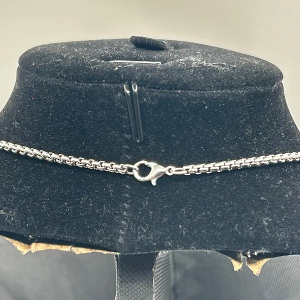 Mens Real Silver Box Chain 22 Inch Plated Stainless Steel Waterproof New - Image 4