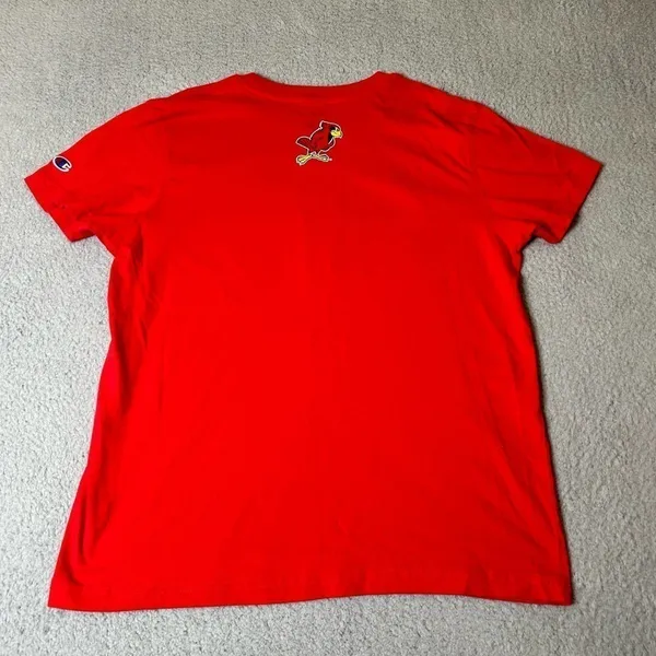 Illinois State Redbirds T Shirt Womens Large Red Champion Short Sleeve Tee‎ - Image 4