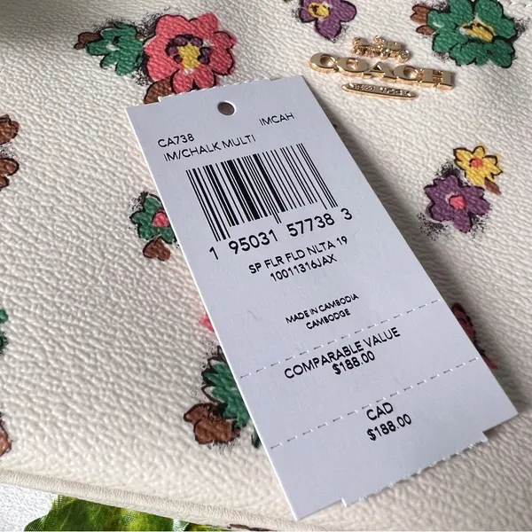 Coach CA738 Nolita 19 With Spaced Floral Field Print In Gold/Chalk Multi - Image 7