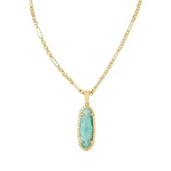 Kendra Scott pendant necklace genuine stone 14K gold over brass jewelry New OS - Image 9