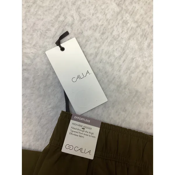 CALIA Effortless High-Rise Jogger Pants Dark Khaki Olive Green Cargo Women M NWT - Image 3