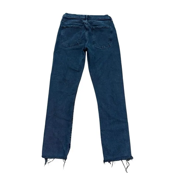 AGOLDE Toni Mid Rise‎ Straight Leg Jeans Black Raw Hem Size 26 A133D-3002 - Image 4