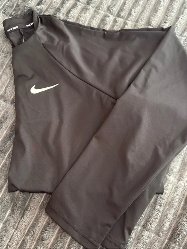 Nike Dri-Fit UV Long Sleeve Hydroguard Swim Shirt XL Black Rashguard NWT Size XL - Image 3