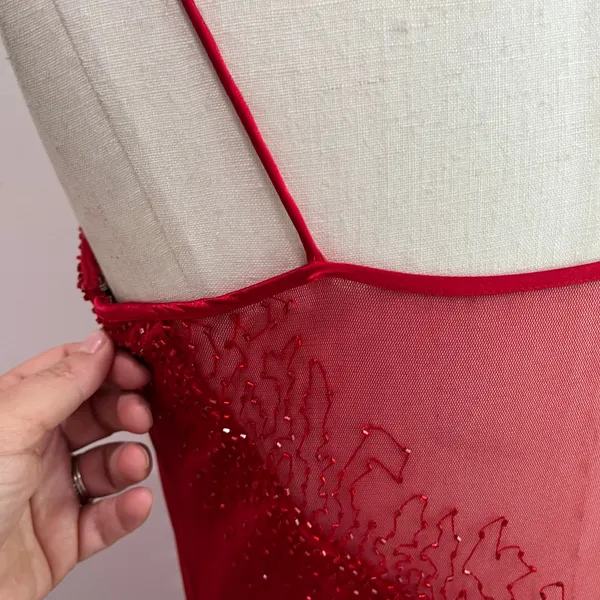 Vintage 1990s Dave and Johnny by‎ Laura Ryner Red Formal Gown Sz 11/12 - Image 8