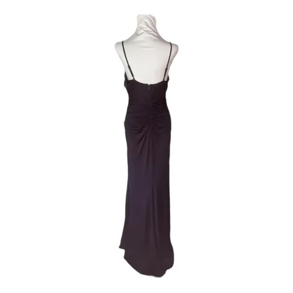 Eliza J Navy Cowl Neck Ruched Jersey Slinky Sleeveless‎ Evening Gown Size 6 NWT - Image 5