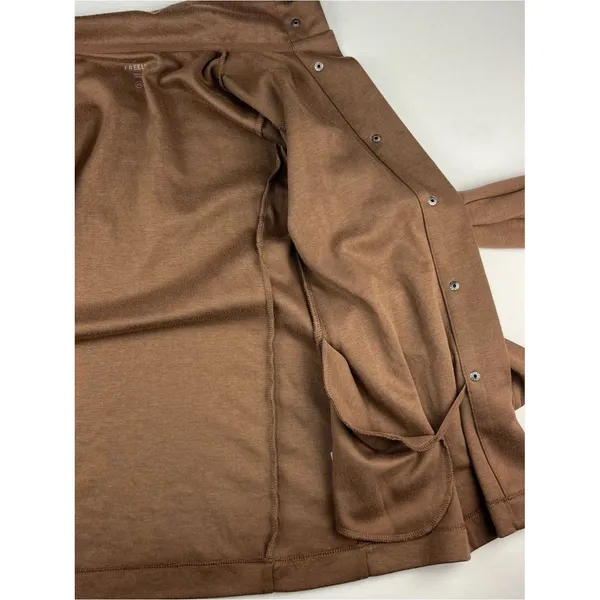 Freely Women’s X-Small Brown Belted Jacket Snap Front Longline Shacket Commuter - Image 5