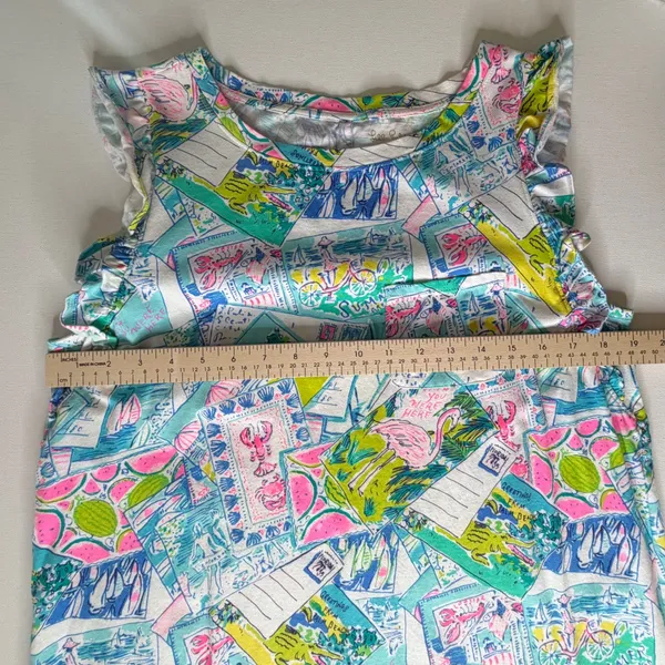 Lilly Pulitzer Laina Dress Large Wish You Were Here Multi Pop Up Preppy Colorful - Image 10
