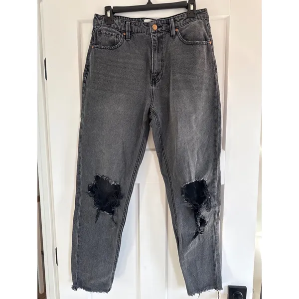 Bohme Harold Distressed Mom Jeans Faded Black‎ High Rise Size 28 - Image 4