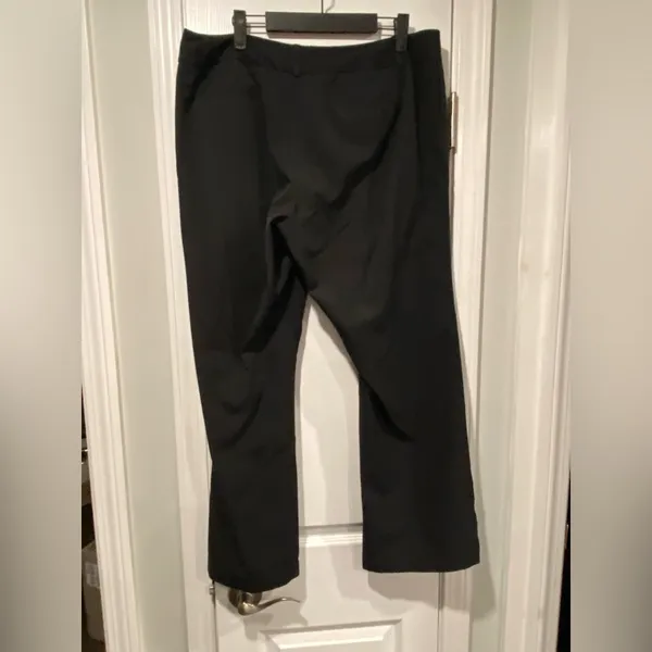 Coldwater Creek Size 14P Soft Stretch Black Wide Leg Zip Up Trouser Pants - Image 2