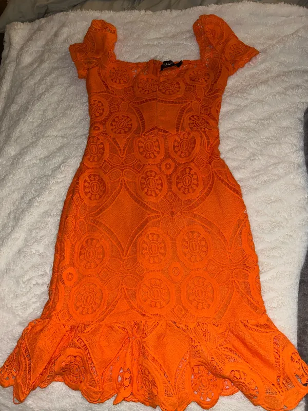 Orange citrus dress Size XS - Image 10