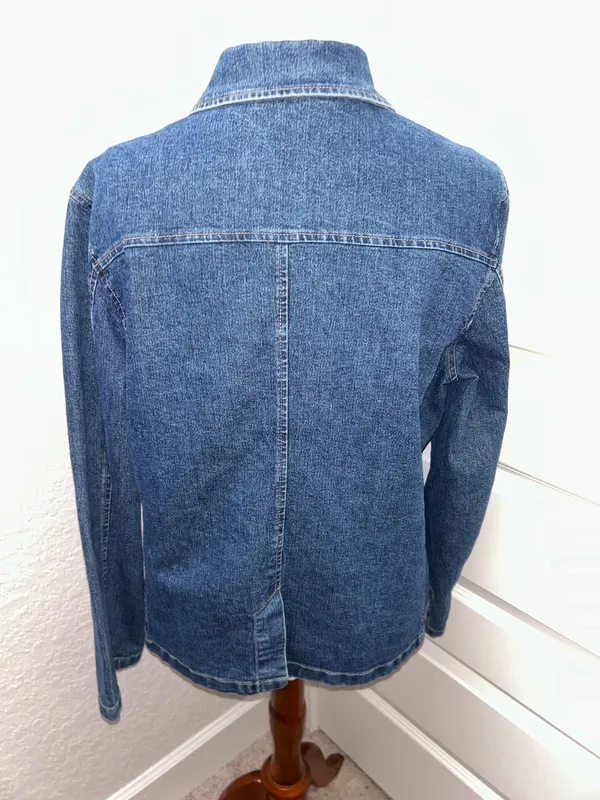 Vintage Duck Head Button Front Long Sleeve Chore Denim Jacket Coat Size L - Image 3