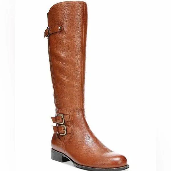 Naturalizer Jenson Women Round Toe Leather Brown Knee High Boot Sz9.5 like new - Image 4