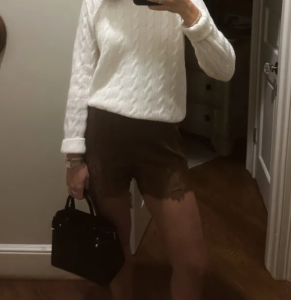 Brown silk lace shorts Size XS - Image 2
