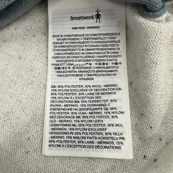 Smartwool Merino Wool Colorblock High-Low Knit Top Blue Cream SW016487 - Image 3