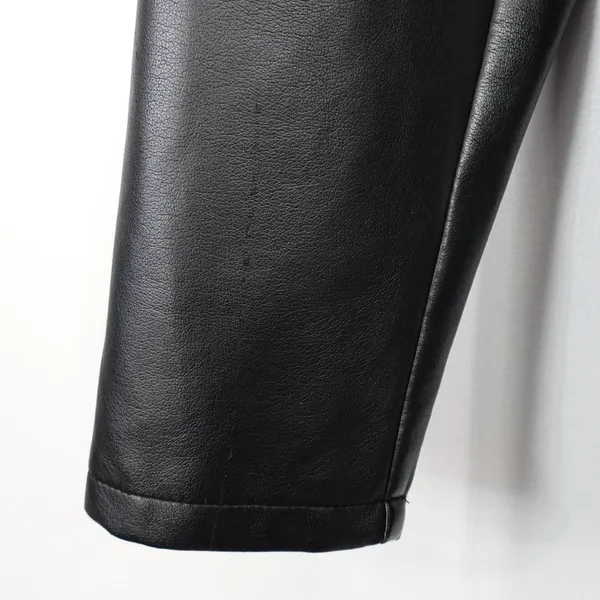 Vintage Faux Vegan Black Leather Jacket Blazer - Image 13
