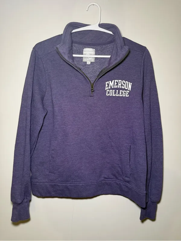 Emerson College Purple Quarter-Zip Pullover Women’s M - Image 3