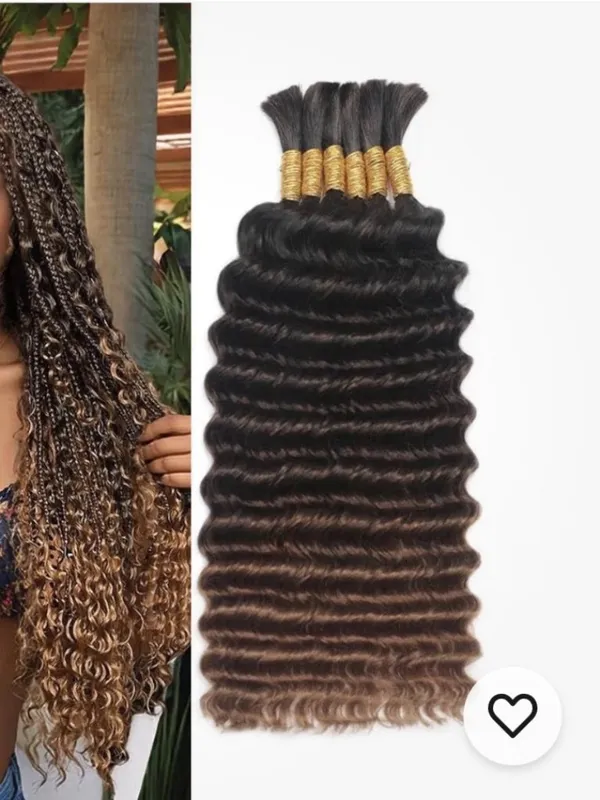 Boho Goddess Box Braids Hair Extensions - Ombre Curly Crochet Braids - New - Image 2