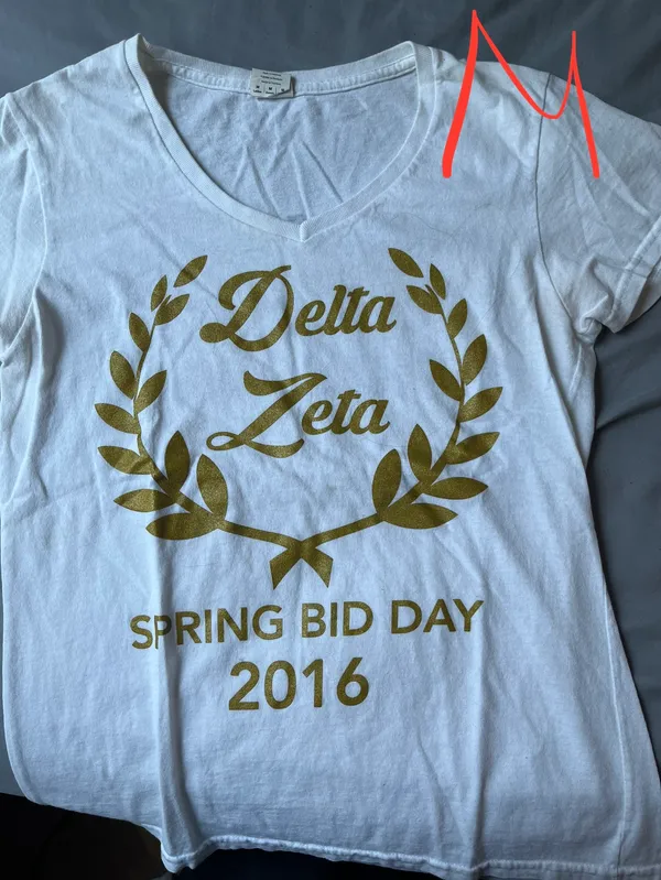 Delta Zeta Bid Day Tshirt White Size M - Image 2
